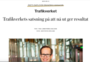 Trafikverket – Årets Employer Branding Manager